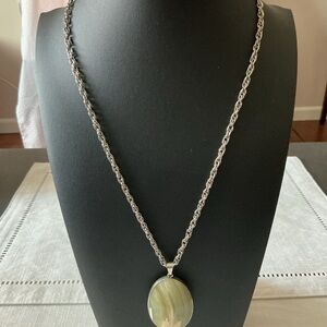 Green Agate Pendant and Necklace